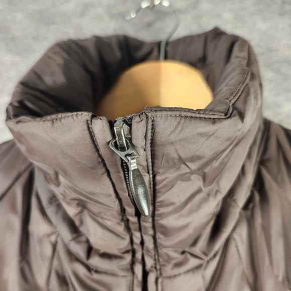 Kenneth Cole Reaction Women S Puffer Vest Down Brown Full Zip‎ Quilted Insulated - Picture 5 of 11